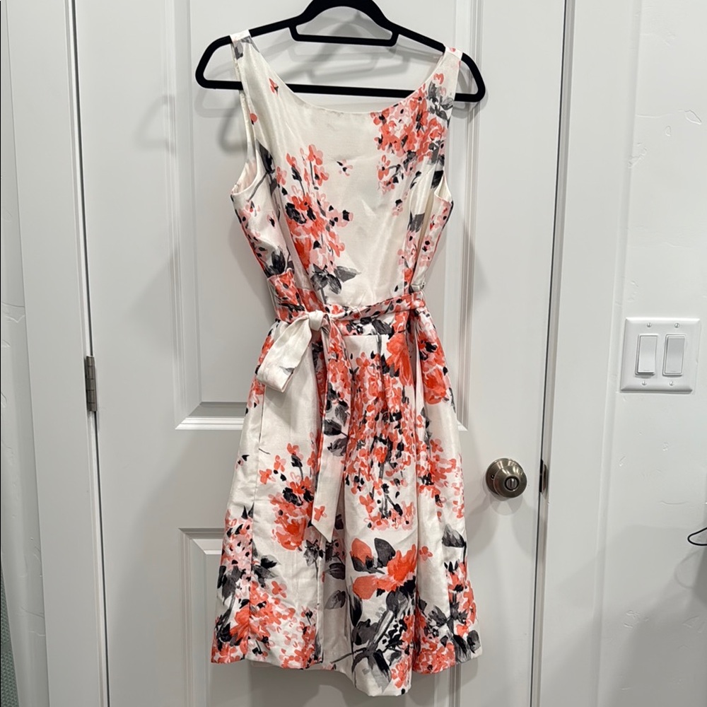 Jessica Howard Pink and White Wrap Midi Dress